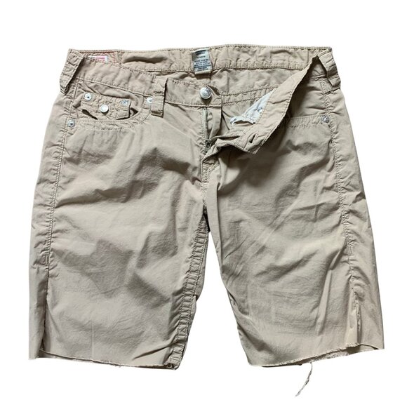 TRUE RELIGION Riley Khaki 10" Bermuda Shorts SIZE 32 - Picture 2 of 9